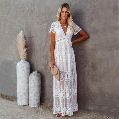 VIDENA LONG LACE DRESS